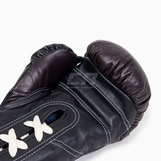 Boxhandschuhe Di Nardo mit Schnürsenkeln Burgund-Schwarz 14 oz 