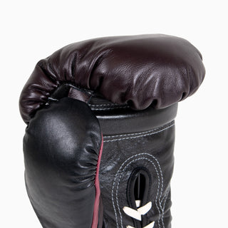 Boxhandschuhe Di Nardo mit Schnürsenkeln Burgunder Schwarz 