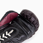 Boxhandschuhe Di Nardo mit Schnürsenkeln Burgunder Schwarz 