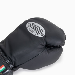 Boxhandschuhe Di Nardo mit Klettverschluss 12 Oz Schwarz-dunkelsilber-Combat Arena