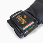 Boxhandschuhe Di Nardo mit Klettverschluss 12 Oz Schwarz-dunkelsilber-Combat Arena