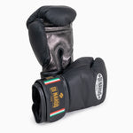 Boxhandschuhe Di Nardo mit Klettverschluss 12 Oz Schwarz-dunkelsilber-Combat Arena