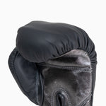Boxhandschuhe Di Nardo mit Klettverschluss 12 Oz Schwarz-dunkelsilber-Combat Arena
