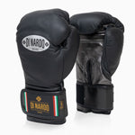 Boxhandschuhe Di Nardo mit Klettverschluss 12 Oz Schwarz-dunkelsilber-Combat Arena