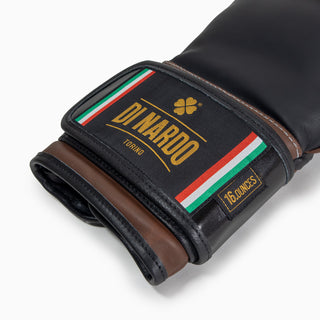 Boxhandschuhe Di Nardo mit Klettverschluss 16 Oz Schwarz-Kakao-Combat Arena