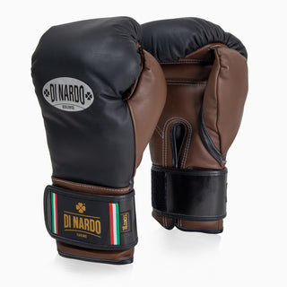 Boxhandschuhe Di Nardo mit Klettverschluss 16 Oz Schwarz-Kakao-Combat Arena