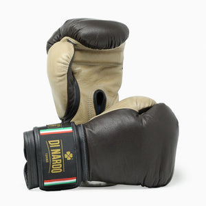 Boxhandschuhe Di Nardo mit Klettverschluss Schwarz-Beige 12 oz