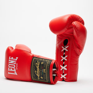 Boxhandschuhe Leone Sport Orlando Classico mit Schnürsenkeln Rot 