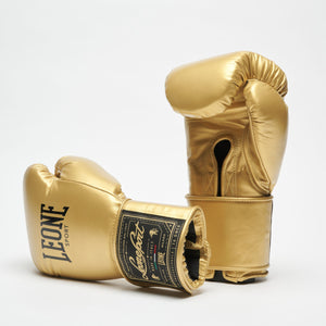Boxhandschuhe Leone Sport Orlando Classico mit Klettverschluss Gold 