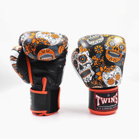 Muay Thai Handschuhe Twins Special FBGVL 3 Skull Orange 