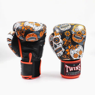 Muay Thai Handschuhe Twins Special FBGVL 3 Skull Orange 