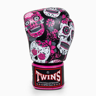 Muay Thai Handschuhe Twins Special FBGVL 3 Skull Rosa 