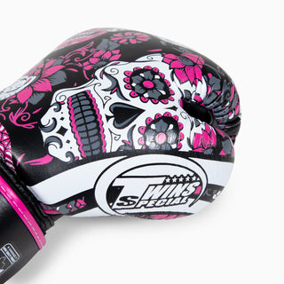 Muay Thai Handschuhe Twins Special FBGVL 3 Skull Rosa 