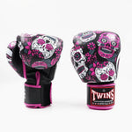 Muay Thai Handschuhe Twins Special FBGVL 3 Skull Rosa 