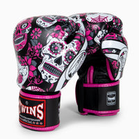 Muay Thai Handschuhe Twins Special FBGVL 3 Skull Rosa 