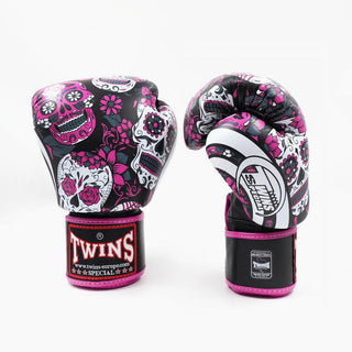 Muay Thai Handschuhe Twins Special FBGVL 3 Skull Rosa 