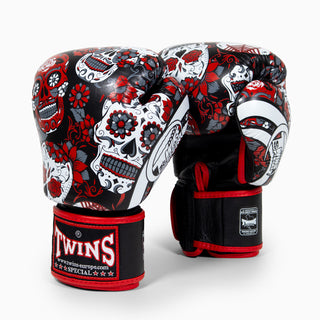 Muay Thai Handschuhe Twins Special FBGVL 3 Skull Rot 