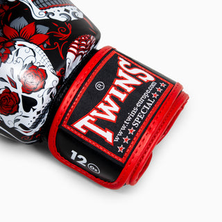 Muay Thai Handschuhe Twins Special FBGVL 3 Skull Rot 