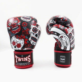 Muay Thai Handschuhe Twins Special FBGVL 3 Skull Rot 