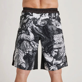 MMA Shorts Leone IUTER Barbed Wire AB04IU Schwarz-Combat Arena