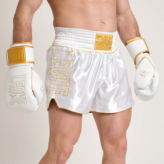 Shorts kick-thai Leone DNA Premium AB969 Weiß-Combat Arena