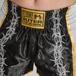 Shorts kick-thai Leone IUTER Barbed Wire AB05IU Schwarz-Combat Arena