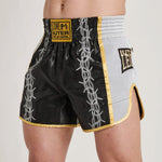 Shorts kick-thai Leone IUTER Barbed Wire AB05IU Schwarz-Combat Arena