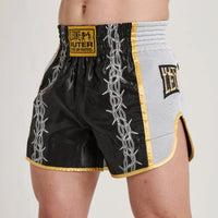 Shorts kick-thai Leone IUTER Barbed Wire AB05IU Schwarz-Combat Arena