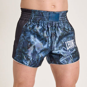 Shorts kick-Thai Leone Urban Fighter AB998 Blau-Grün Camo-Combat Arena