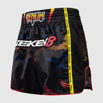 Shorts kick-thai Venum Tekken 8 Yoshimitsu Schwarz-Orange-Combat Arena