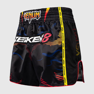 Shorts kick-thai Venum Tekken 8 Yoshimitsu Schwarz-Orange-Combat Arena