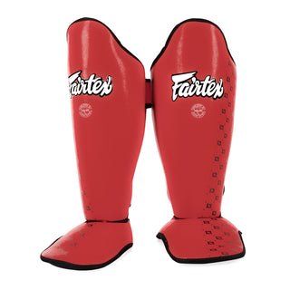 Schienbeinschoner Fairtex Wettbewerb SP5 mit Fußstützen Rot 
