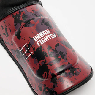 Schienbeinschoner Leone Urban Fighter PT118 Rot-Schwarz Camo 