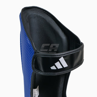 Schienbeinschoner mit Parapet Adidas Pro Kickboxen WAKO Blau-Weiß 