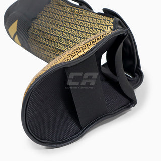 Schienbeinschoner mit Fußschutz Adidas Pro Kickboxen WAKO Schwarz-Gold 