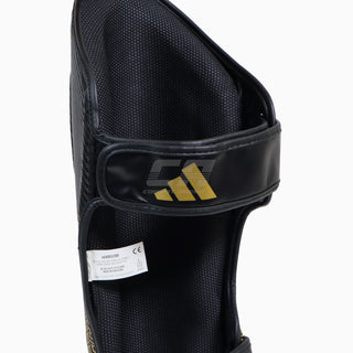Schienbeinschoner mit Fußschutz Adidas Pro Kickboxen WAKO Schwarz-Gold 