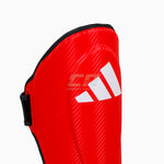 Schienbeinschoner mit Trittfläche Adidas Pro Kickboxen WAKO Rot-weiß 