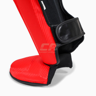 Schienbeinschoner mit Trittfläche Adidas Pro Kickboxen WAKO Rot-weiß 