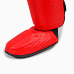 Schienbeinschoner mit Trittfläche Adidas Pro Kickboxen WAKO Rot-weiß 