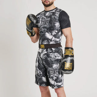 Rashguard Leone IUTER Barbed Wire AB06IU Schwarz-Combat Arena