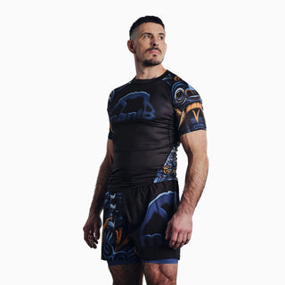 Rashguard Manto Barong Kurzarm Schwarz-Combat Arena