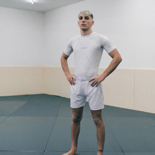 Rashguard Manto Shield Kurzarm Weiß-Combat Arena