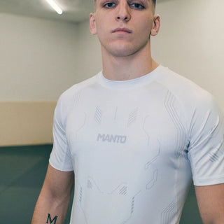 Rashguard Manto Shield Kurzarm Weiß-Combat Arena