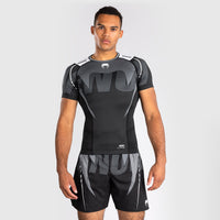 Rashguard Venum Adrenaline Kurzarm Schwarz-Grau-Combat Arena