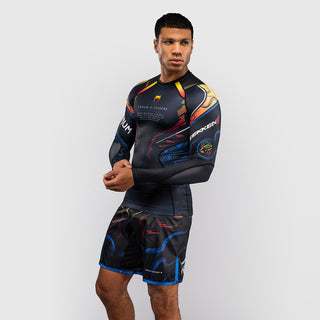 Rashguard Venum Tekken 8 Yoshimitsu Langarm Schwarz-Orange-Combat Arena