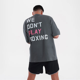 T-shirt Boxraw We Don't Play Boxing Oversize Grau-rosa-Combat Arena