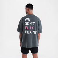 T-shirt Boxraw We Don't Play Boxing Oversize Grau-rosa-Combat Arena