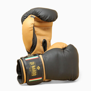 Boxhandschuhe Di Nardo mit Klettverschluss 12 Oz Schwarz-Ocker 
